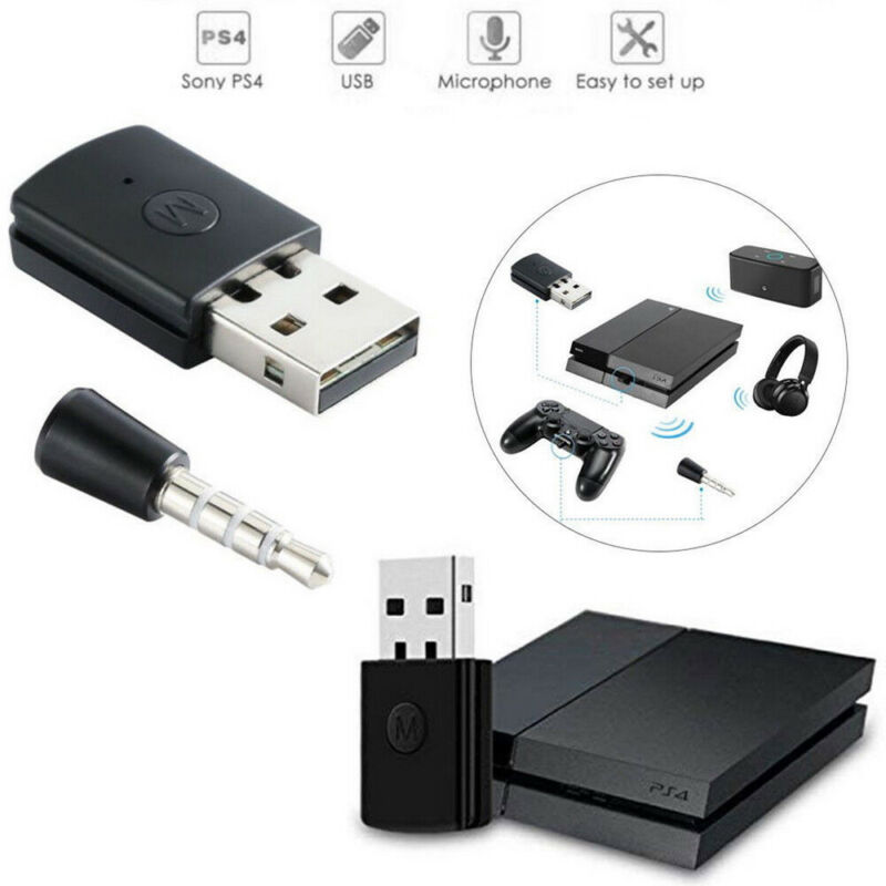 Trådløs mini bluetooth usb dongle modtager 3.5mm adapter til ps4 lyd headset ac887
