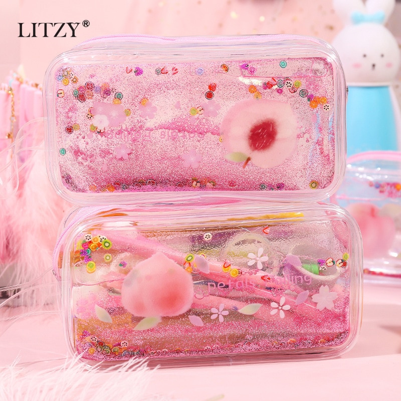 Avocat Transparent, boîte à crayons, trousse à crayons pour filles, papeterie, fournitures scolaires, porte-crayon