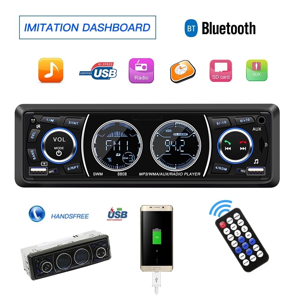 Car Radio Stereo Audio MP3 Player 12V In-dash Single 1 Din FM Receiver Aux Receiver USB Remote Control Autoradio