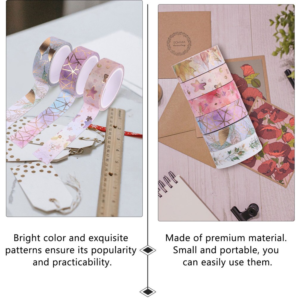 6 Rolls Wrap Decoratieve Craft Tape Art Diy Scrapbooking Papier Tape Roll