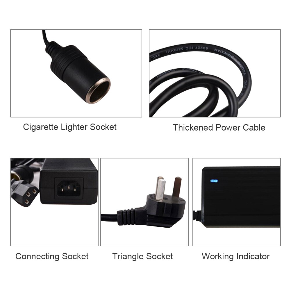 Adattatore per accendisigari per Inverter per Auto 12V per convertitore di presa per caricabatterie automatico adattatore per frigorifero per aspirapolvere per Auto 220V