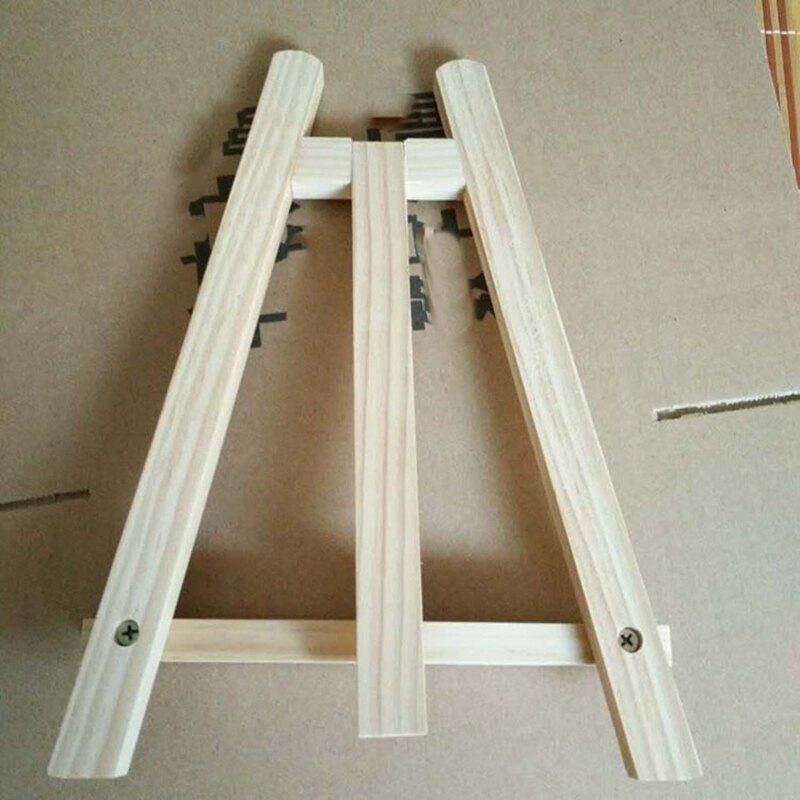 Naturligt trä mini staffli ram stativ display möte bröllop bord nummer namn kort stativ hållare målning hantverk