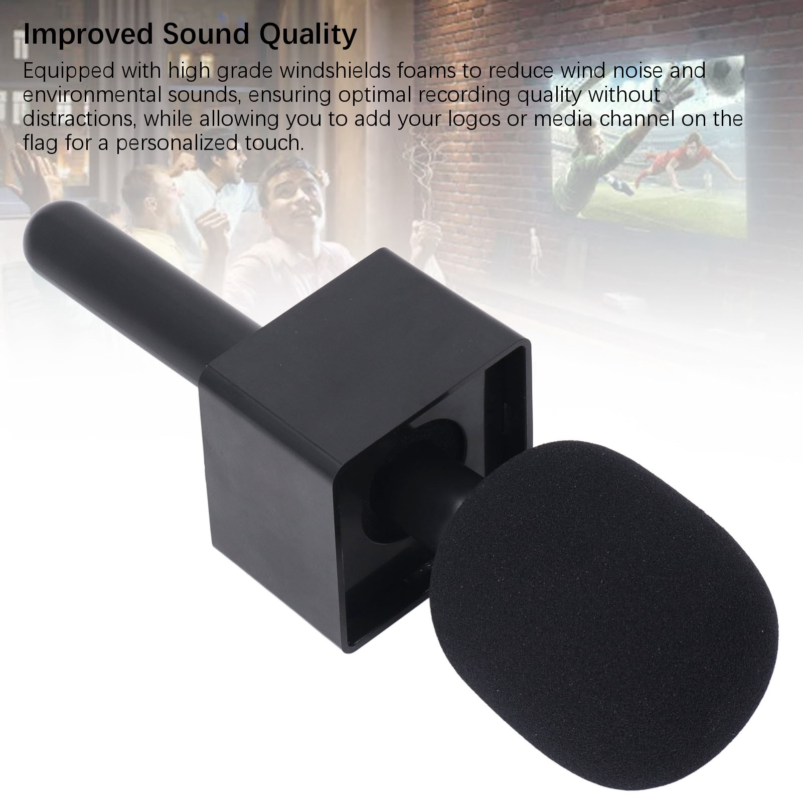 Supporto per microfono Nterview Supporto per microfono portatile compatto e leggero Portatile ampiamente utilizzato con bandiera per Rode Wireless GO II