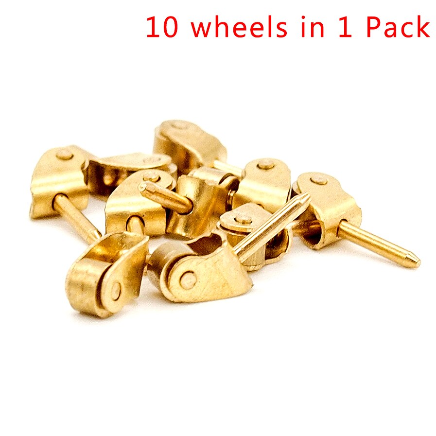 Odoria 1:12 Miniatuur 10 Stuks In 1 Pack Katrol Golden Wheel Diy Poppenhuis Hardware Meubels Accessoire