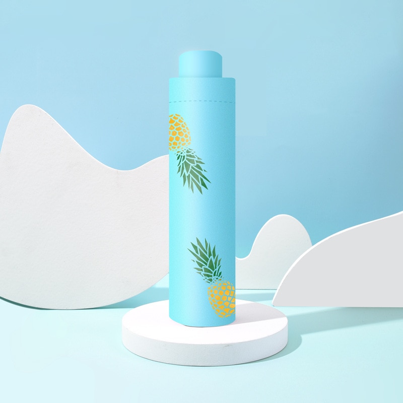 Leuke Vrouwen Paraplu Verse Meisje Kleine Aardbei Regen En Zon Tweeërlei Gebruik Paraplu Macaron Kleur Vinyl Zon Bescherming parasol: 2 sky blue