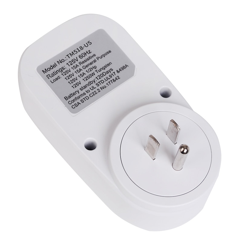 Enchufe estadounidense eléctrico 7 días semanal temporizador Digital programable enchufe interruptor de enchufe tiempo relé reloj potencia AC 120V 60Hz