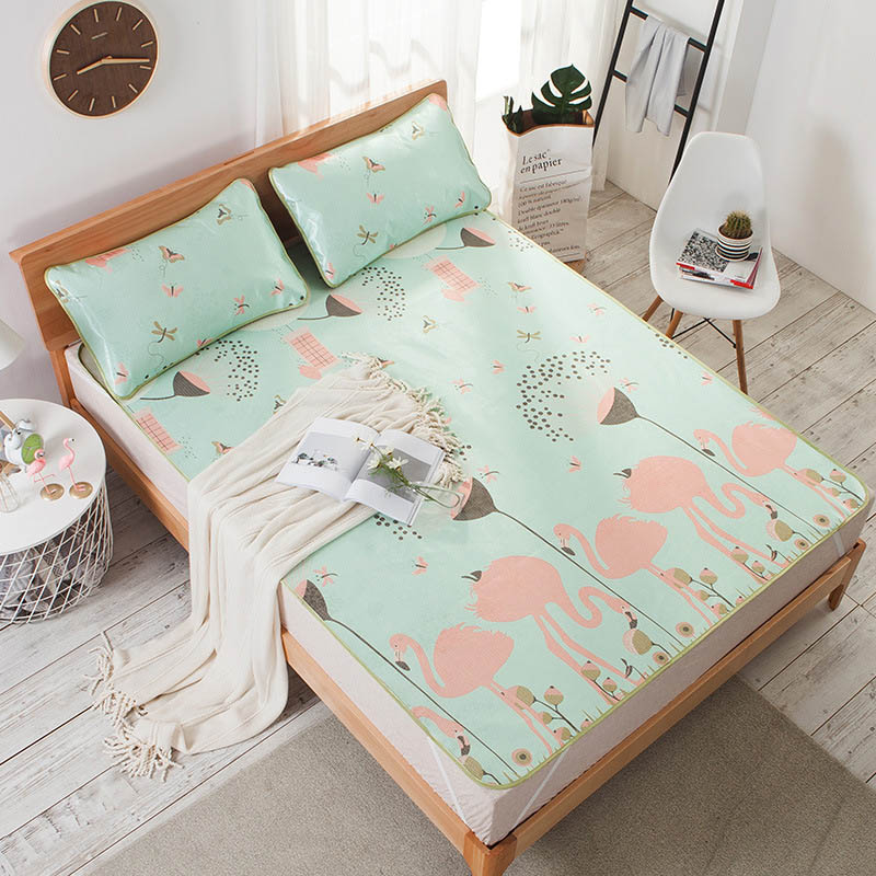 3 Stck Kühl Bett Matratze Mit Bettdecken Kissen Abdeckungen Ausgestattet Blatt setzt Mit Gel Für König Größe Bett Königin Größe: F / 90x190cm