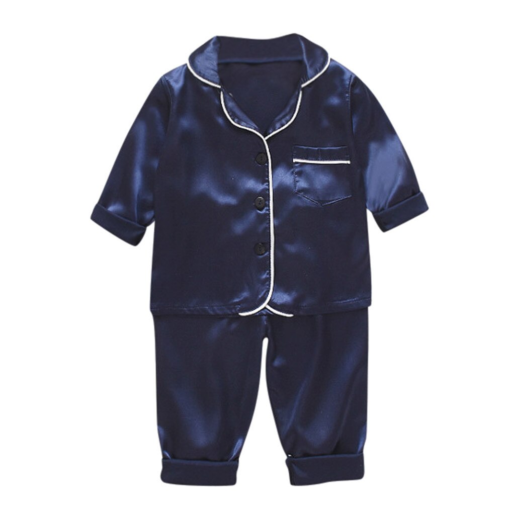 *45 Toddler Baby Boy Pajamas Long Sleeve Solid Tops+pants Pajamas Sleepwear Outfits Pajama Kids Pijama Infantil Пижама Детская: 1 / 6 to 12 Months