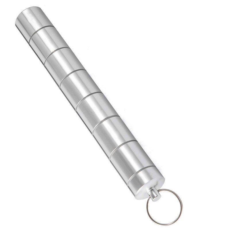 Portable Medicine Organizer Box Capsule Shape Aluminum Pill Case Delicate Seal Outdoor Pocket Pill Holder Container Pill Case: 7Grid