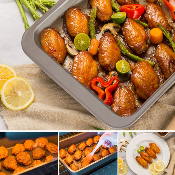 Rechthoekige Non-stick Brood Cake Bakvormen Lade Bakplaat Oven Rechthoekige Zwarte Bakplaat Diy Bakken Anti-aanbak Bakvormen Tray