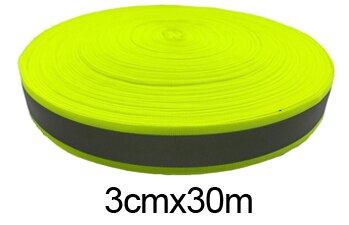 Reflektierende Gurtband Band Weben Rohrleitungen Wasserhähne Stoff Band Warnung mit helle reflektierende Film: 3cmx30m  Gelb