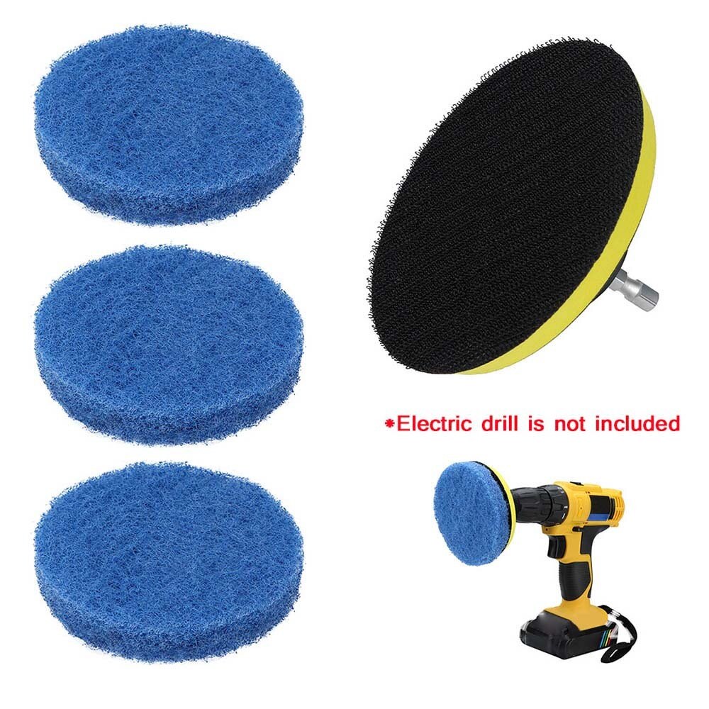 Coche Kit de pulido 3 almohadillas + 1 Placa de herramientas pulido limpiador eléctrico taladro eléctrico de auto cuidado para la depilación Kit abrillantador de coche: Plata