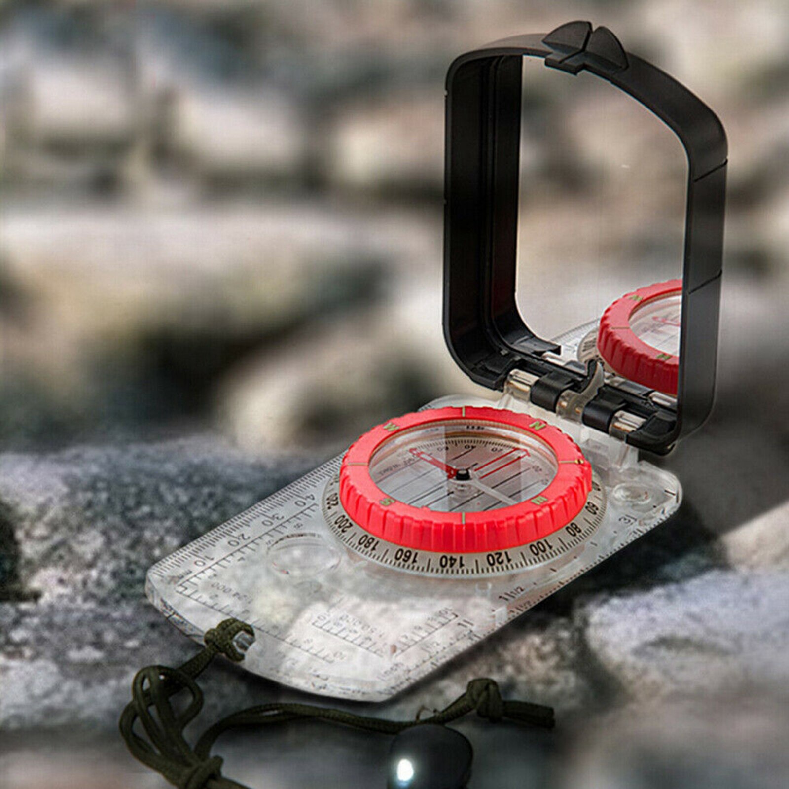 Portable Compass Hiking Scouts Camping Navigation Emergency Mirror Compass