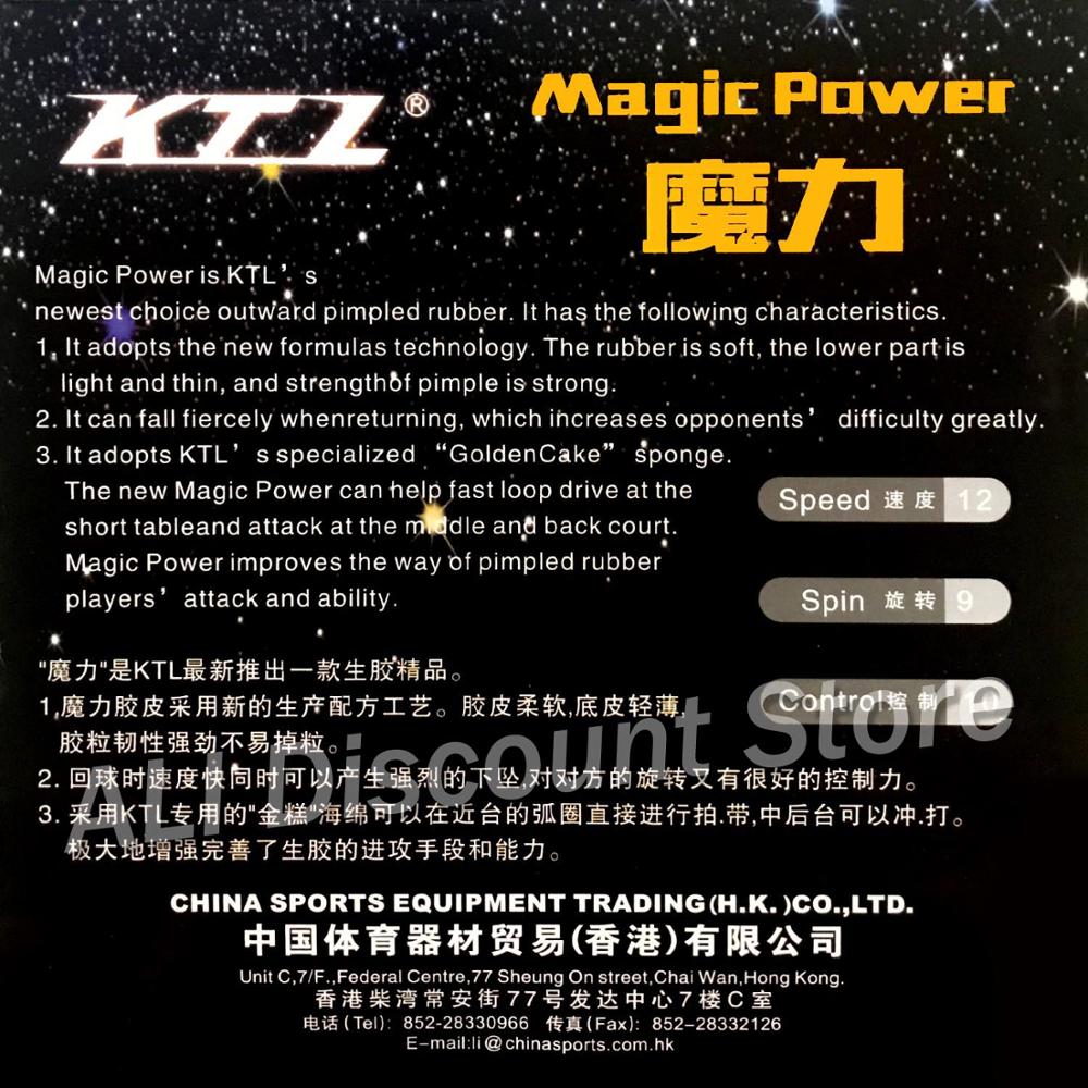 KTL Magic Power Half Long Pips Out Table Tennis Rubber with Sponge