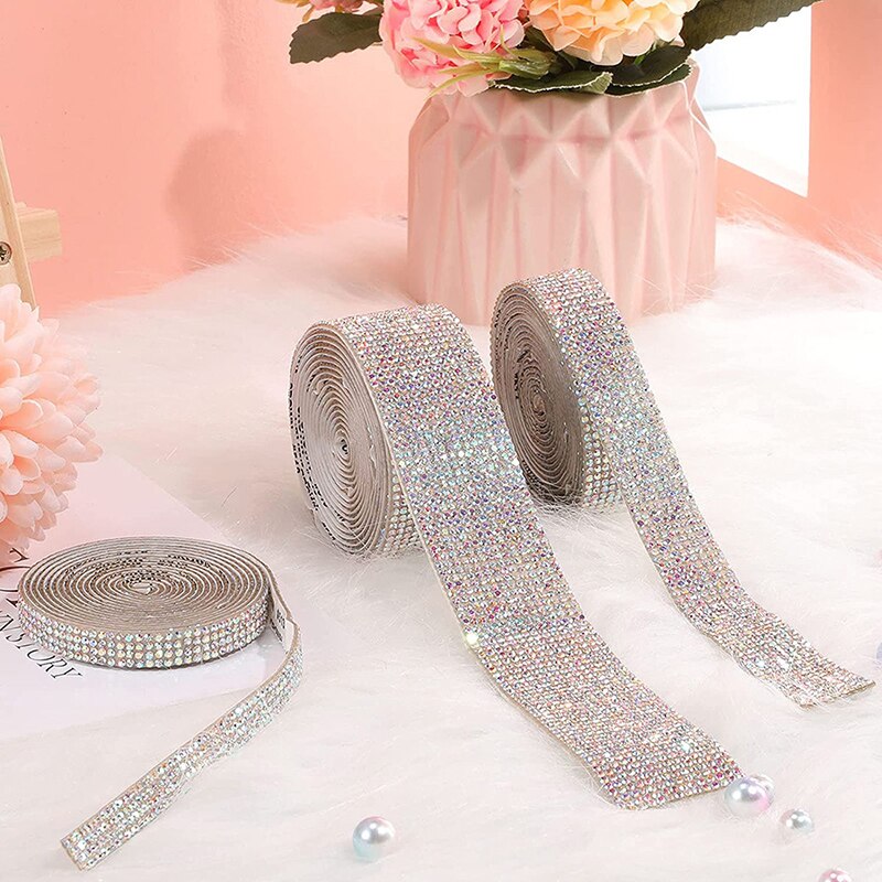 Zelfklevende Kristal Strass Sticker Diamant Lint DIY Sticker Steentjes Arts Crafts Auto Telefoon Decoratie