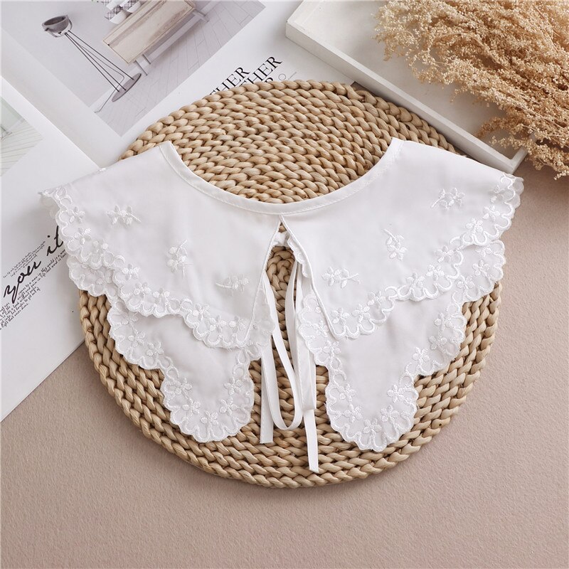 Sitonjwly Witte Sjaal Pop Nep Kraag Vrouwelijke Overhemd Valse Kraag Dames Afneembare Half Shirt Revers Blouse Shawl Wrap Decoratie