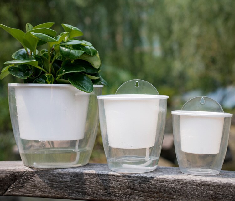 AA Lazy Automatic Water-absorbing Flower Pot Succulent Wall-mounted Hydroponic Plastic Flower Pot