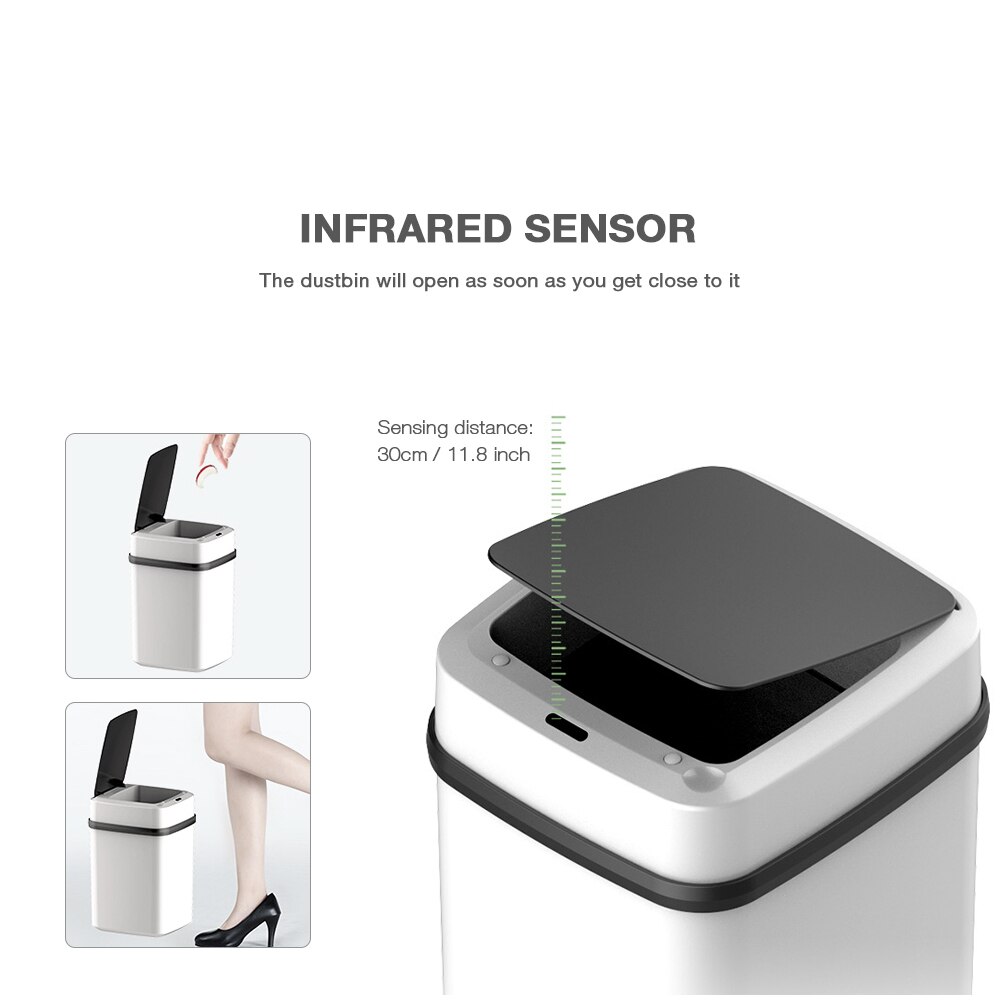 10L Clever Mülleimer Automatische Induktion Sensor Mülleimer Mülleimer Deckel Bewegung Detektor Schlafzimmer Kein Lärm Abfall Behälter