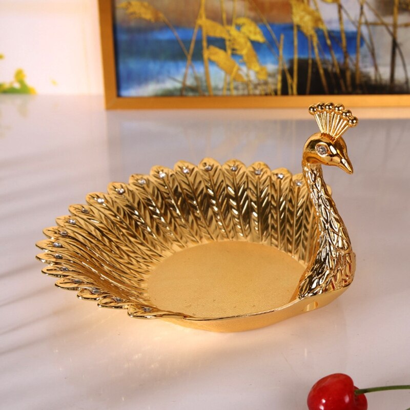 Pfau bilden Obst Platte Luxus Zarte Vogel Getrocknete Snack-fach murmeln Schüssel Tabelle Hochzeit Party Dekoration