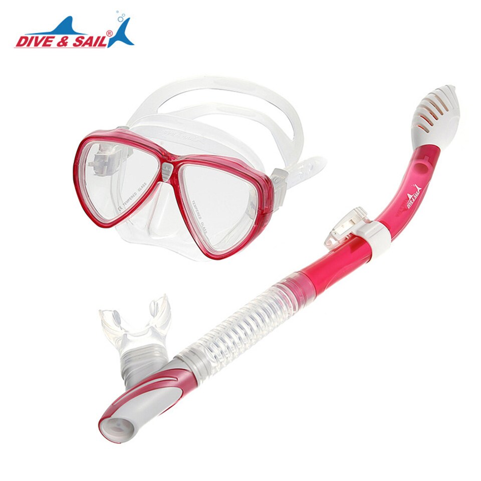 Skuba Diving Mask Snorkel Anti-Fog Goggles Set Diving Glasses with Dry Snorkel Tube Diving Equipment
