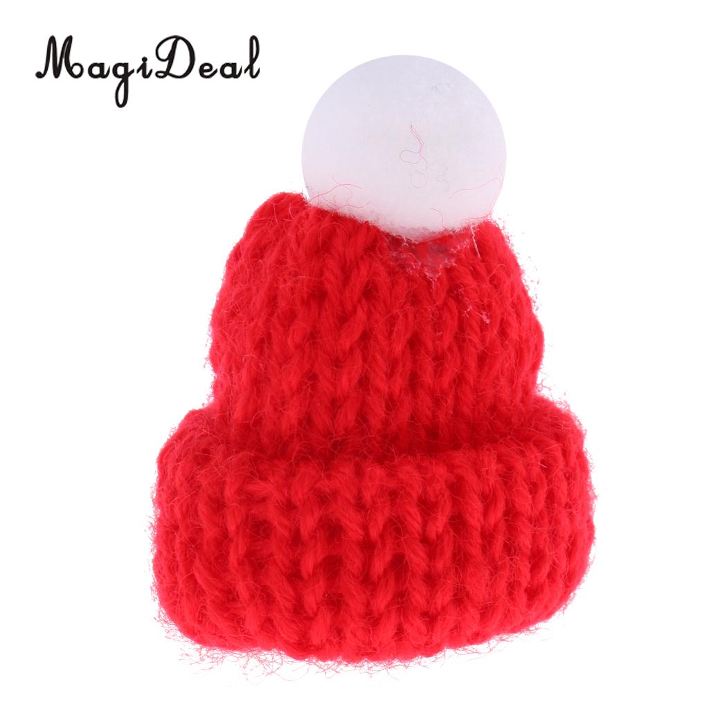1/12 Schaal Dollhouse Miniatuur Scène Beanie Hoed Leuke Winter Skate Cap Party Kleding Accessoires Decoratie 10 Kleuren: Red