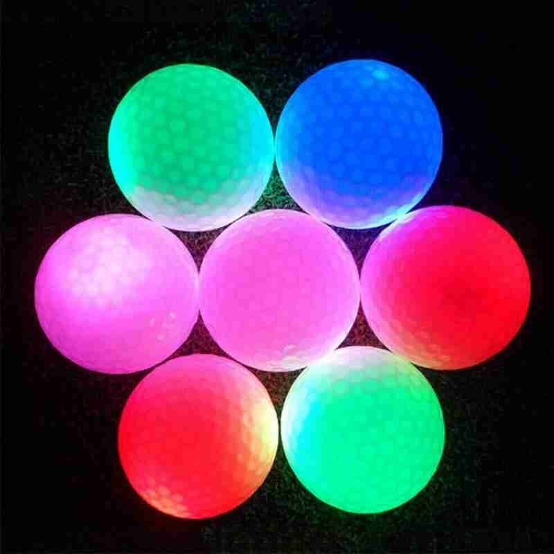 1/2Pcs Led Golfbal Synthetisch Rubber Lichtgevende Golf Willekeurige Kleur Geschikt Voor Nacht Gebruik Outdoor Golf Leveringen led Golfbal