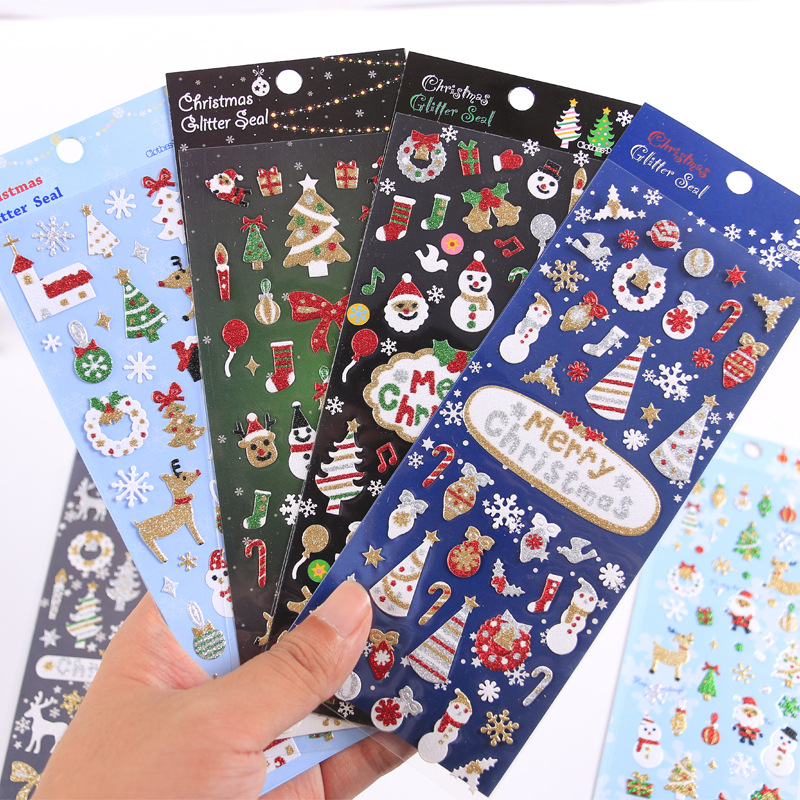 Vrolijk Kerstfeest Bullet Journal Decoratieve Glitter Goud Stickers Scrapbooking Stok Label Dagboek Briefpapier Album Stickers