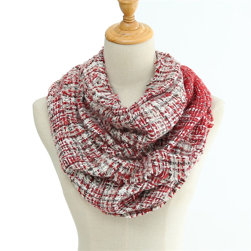 hiver écharpe femmes tricot cachemire Snood anneau cou foulards boucle femelle Bandana épais col écharpes