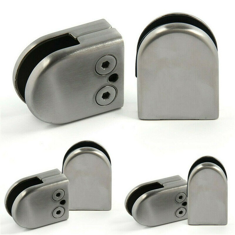 4/8 st glasklämmor i rostfritt stål justerbara väggmonterade glashylla klämfäste 6-12mm glashållare