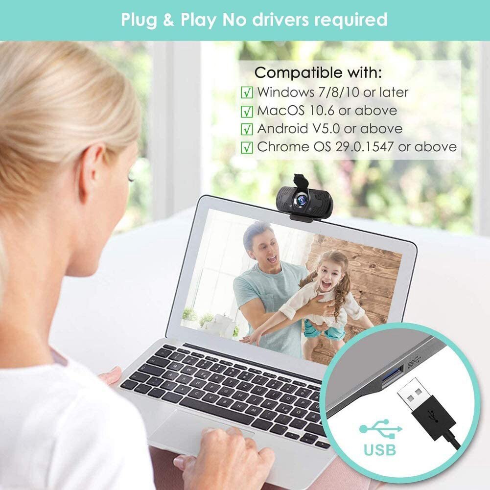 Usb Camera Hd 1080P Computer Camera Met Stofkap Webcam Voor Webcast Video Conferentie Webcam Full Hd 1080P camara Web Para Pc