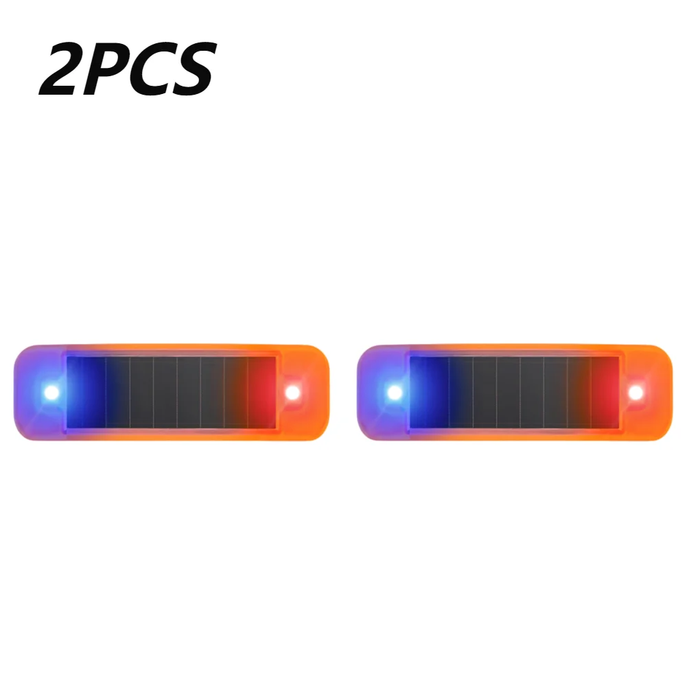 1-5 Stuks Auto Waarschuwingslampje Voor Fiets Motorfiets Scooters Solar Led Waarschuwt Licht Rood-Blauw Led Strobing Signaal Zonne-Energie Knipperlicht