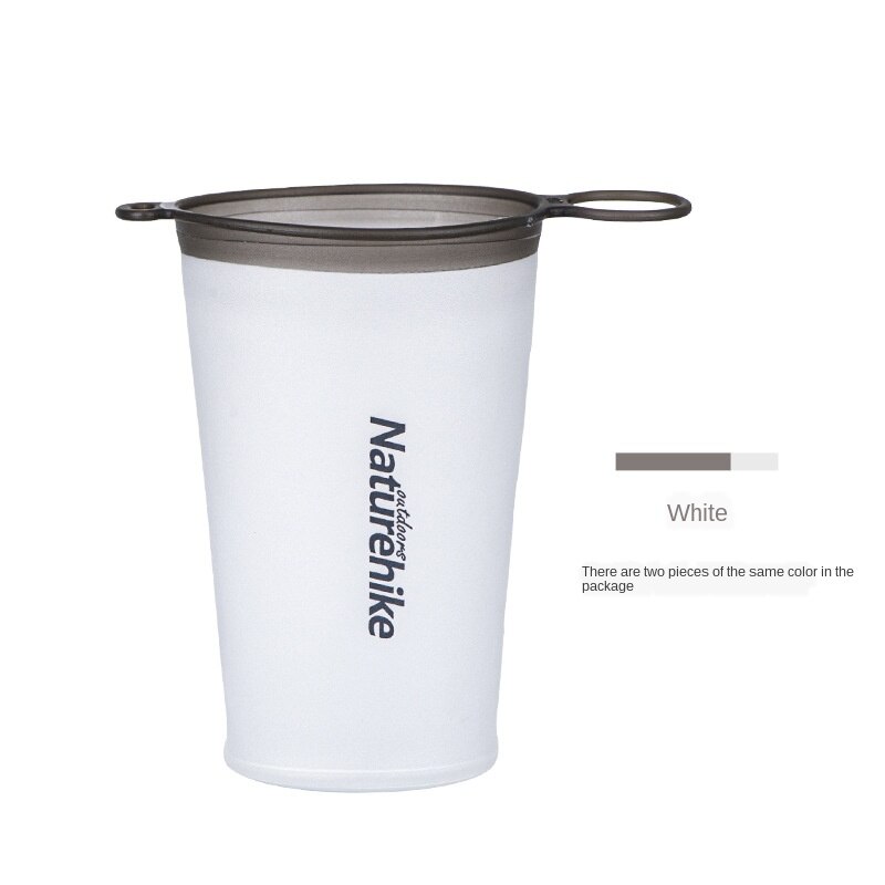 Naturehike 2020 nuovo TPU Morbido Tazza di Campeggio Esterna trekking Escursionismo Luce Portatile Pieghevole Tazza * 2pz NH20SJ020: bianca 2pezzi impostato