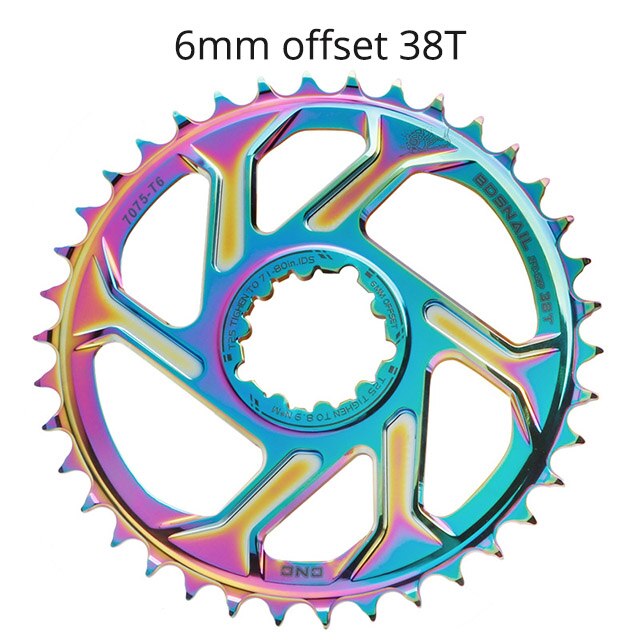 Schnecke 3mm 6mm versetzt Kettenblatt für Sram GXP SX NX GX XO X01 XX1 32/34/36/38T Fahrrad Einziges Krone Mtb überspielen Kurbelgarnitur: 6mm versetzt Farbe 38T