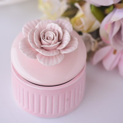 Beautiful ceramic jewelry box wedding ring jewelry box earrings jewelry storage box crafts home storage tank: 11