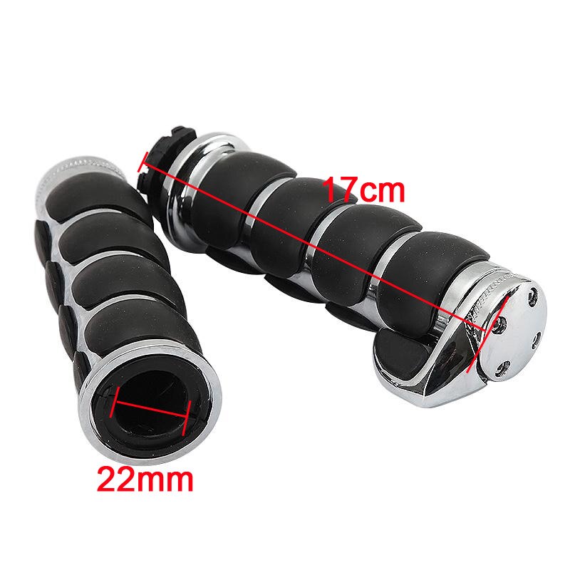 22 Mm Handvat Motorfiets Custom Chrome Aluminium Hand Grips Chopper Cruiser Stuur Grip