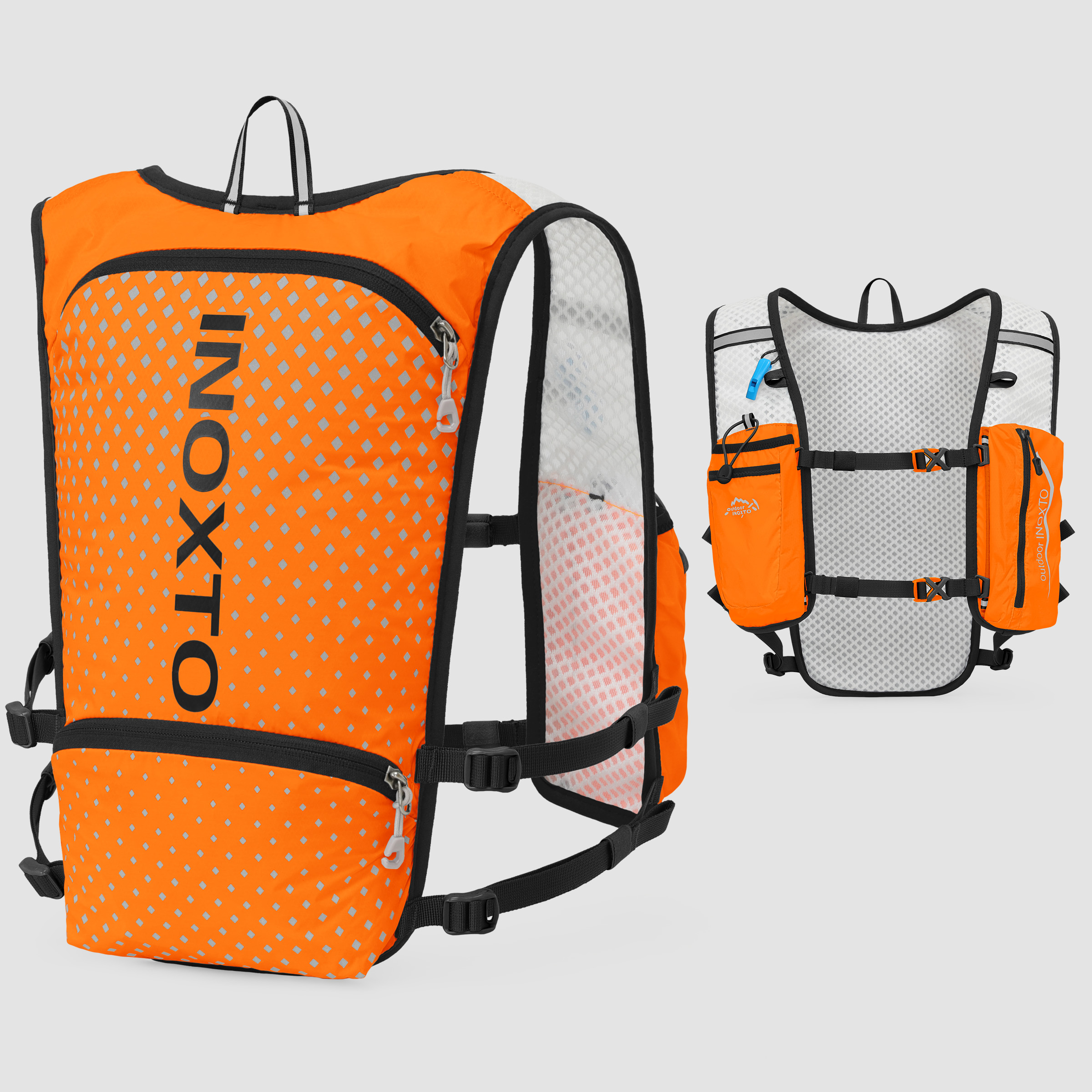 Reflektierende Weste für Damen und Herren, verstellbarer Brustgurt, Lauf-Trinkweste, leichter reflektierender Trinkrucksack: gelbe farbe