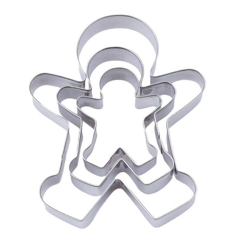 Rvs Cookie Cutter Mold Cookie Cutter Metalen Jongen Meisje Pak Cake Rijst Gegoten Gingerbread Man 3 stuks: Boy