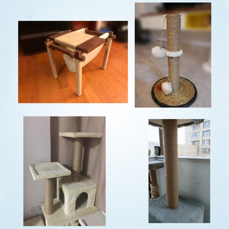 6mm Cat Scratch Pillar Jute Rope for Repair DIY Replacement Stripe Pad Carpet Kicker Toy Multipurpose for Stairs Tire