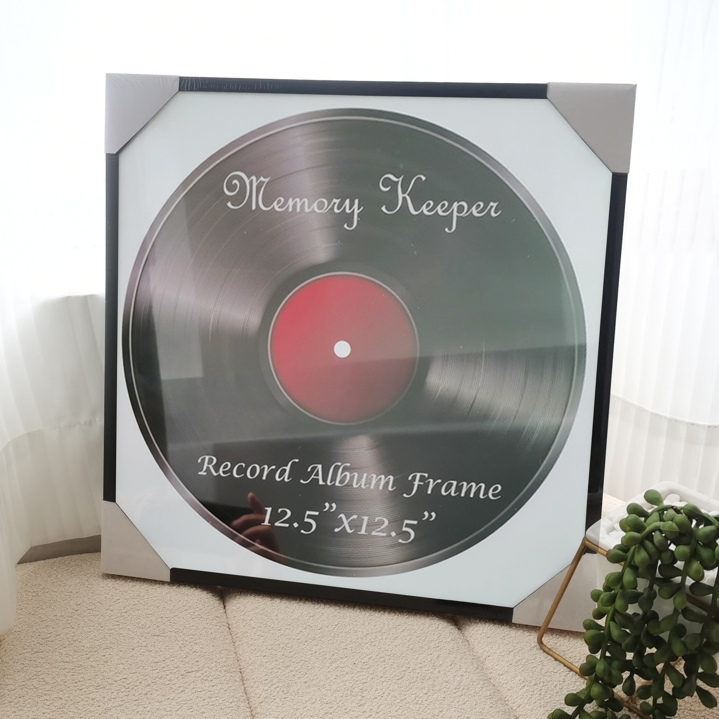 Metalen fotolijsten voor LP-record Fotolijst voor muurophanging 12,5x12,5 inch hoogglanzend frame Perfect voor vinyl LP-covers
