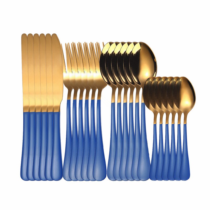 Roze Goud Bestek Set Roestvrij Stalen Bestek Set 24Pcs Keuken Servies Sets Vorken Lepels Messen Volledige Servies