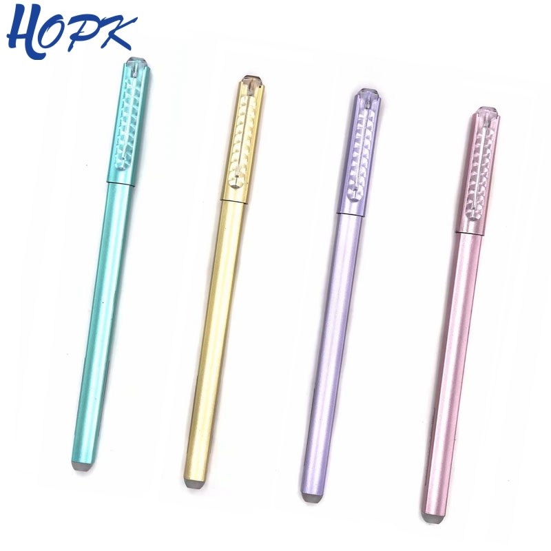 4 Pcs/ Set Metal Color Erasable Pen Rod 0.38mm Handle Ballpoint pen Blue Ink Pen Rod For School Office Writing Supply Stationery
