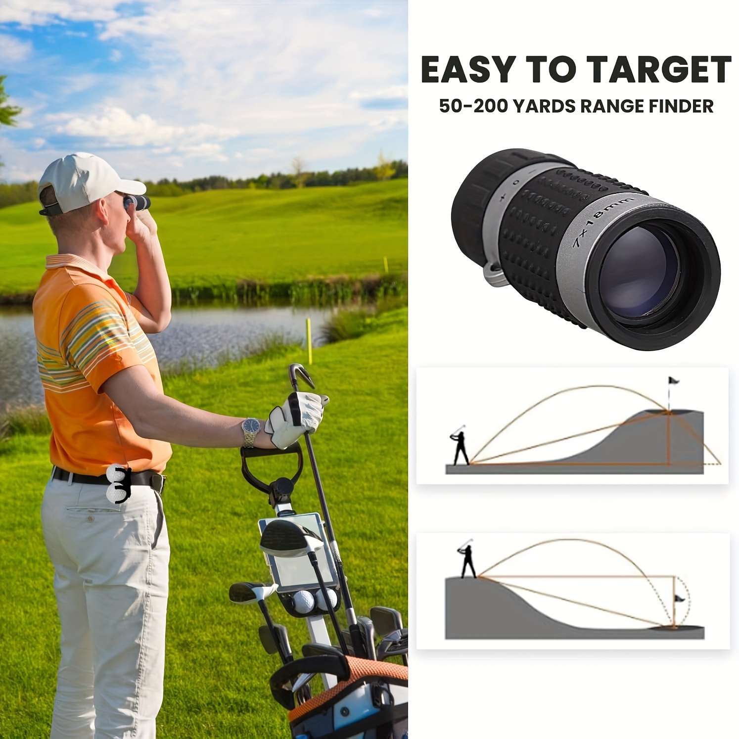 Komplett golftillbehörsset, inklusive golfbollar, golftees, divotverktyg, avståndsmätare för golf, för män och kvinnor