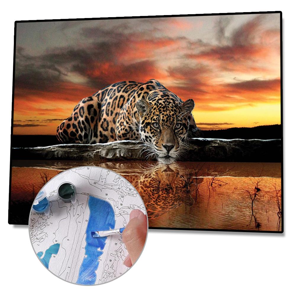 40x50cm Oli peinture par numéros Kit bricolage féroce aigle toile huile Art photo décor à la maison Animal fait main pas de cadre