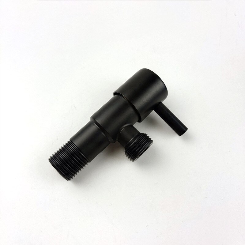 Een In Een Out Black 304 Rvs Hoekstopkraan G1/2 "Boiler Wc Inlaat Water Stop valve Kraan Inlaat Waterklep