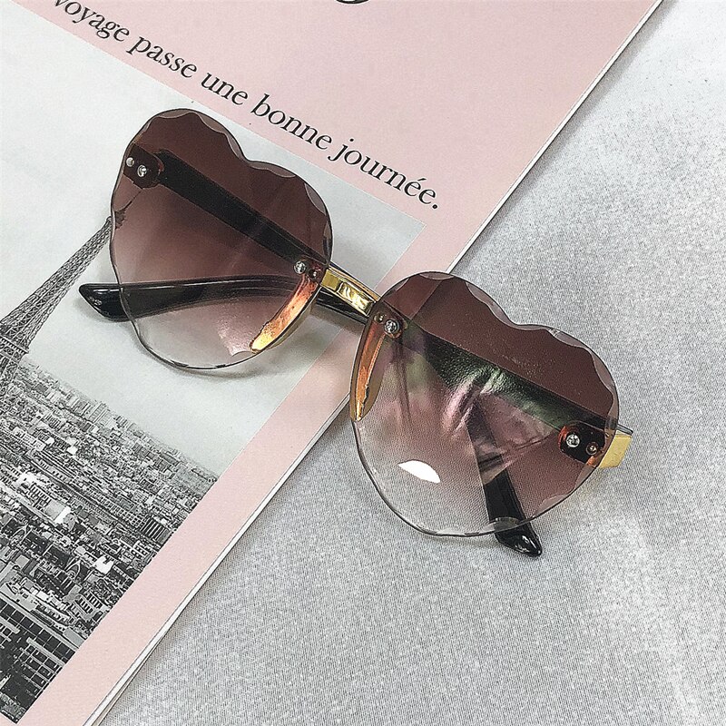 Baby Girl Sunglasses for Children Heart TR90 Black Pink Red Heart Sun Glasses for Kids Polarized Flexible: G