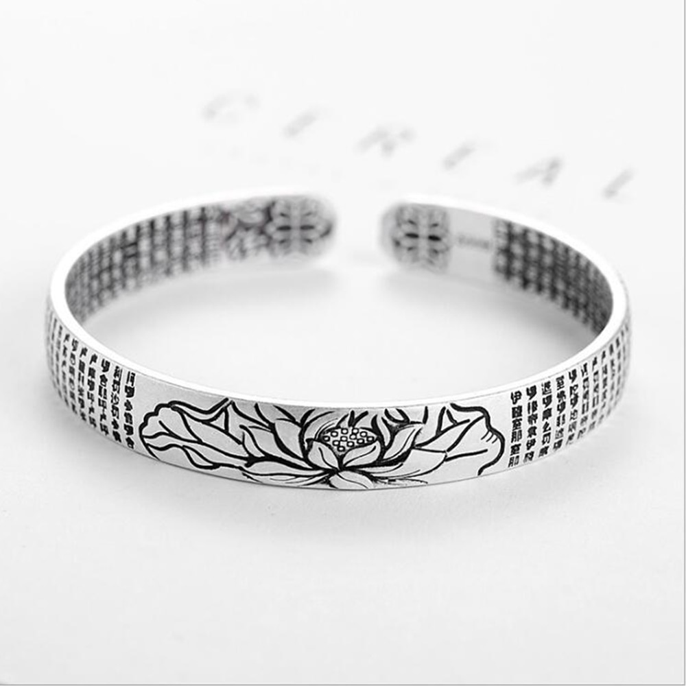 NEHZY S925 Stempel silber neue Schmuck Neue Frau Schmuck Jahrgang ethnische stil Lotus herz Armbinde öffnung Einstellbar Armbinde