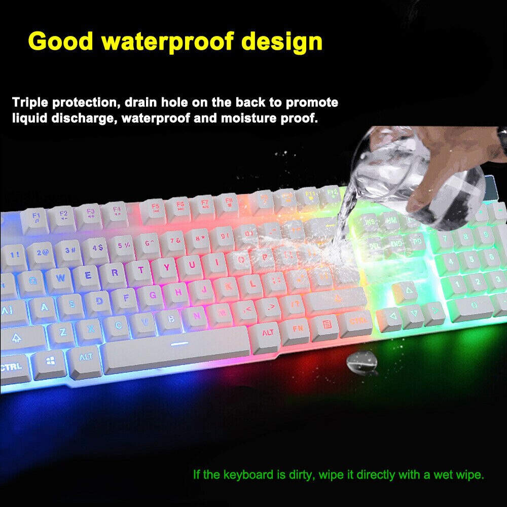 Wired Gaming Mechanical Keyboard Backlight USB Keyboard Mouse Set For PC Laptop Floating Keyboard Kit Computer Keyboard