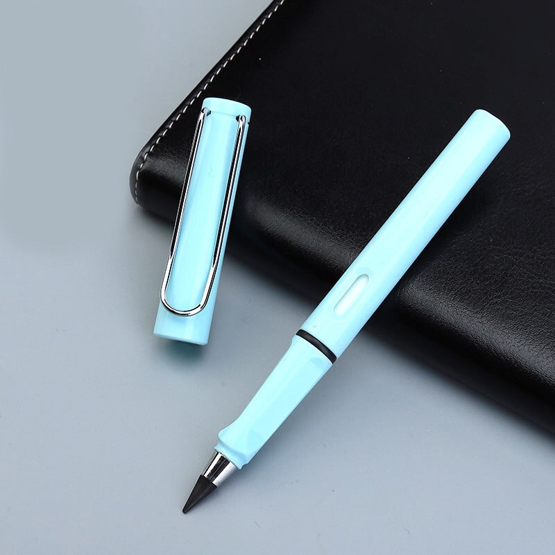 Technology Unlimited Writing Pencil No Ink Novelty Eternal Pen Art Sketch Painting Tools School Supplies Stationery: Light blue