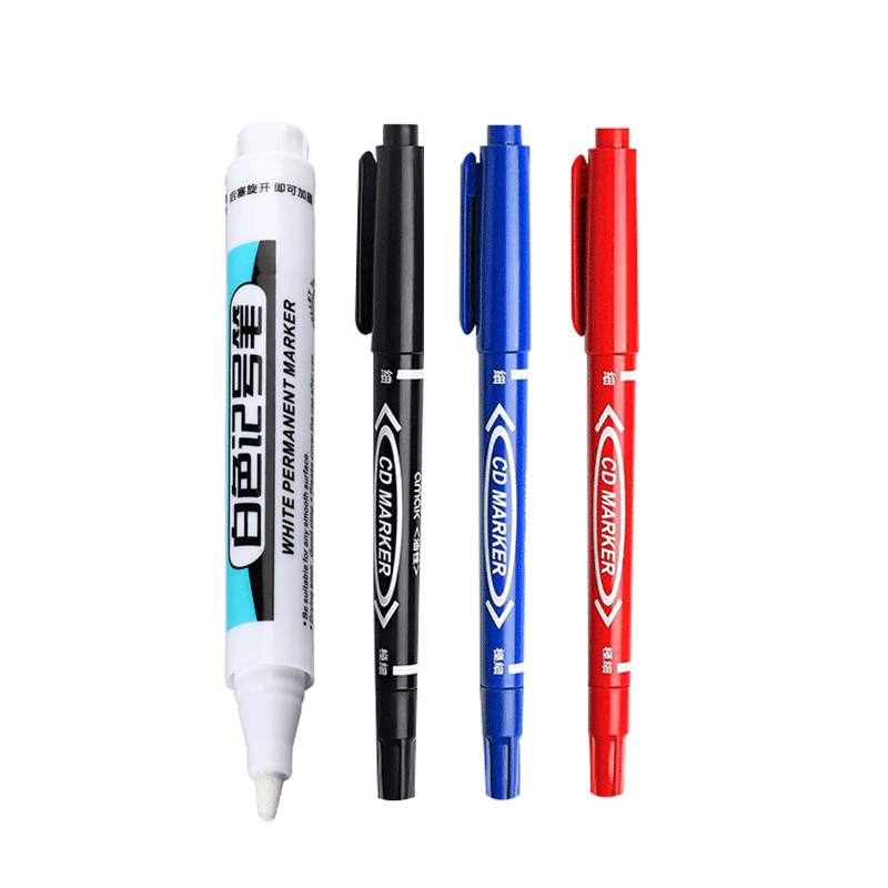 Set van 0.7/1.0/2.5mm witte verfmarkers met fijne punt, olieachtige, permanente verf voor steen, stof, hout, metaal, glas, canvas, banden en graffiti.: Bruin