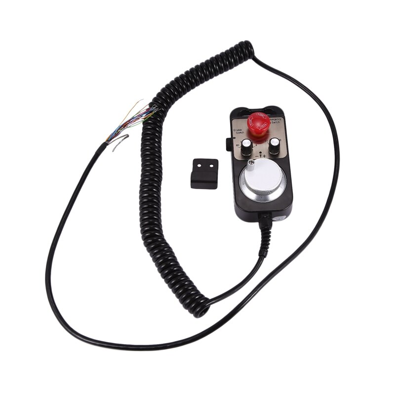 Universal Cnc 4 Axis Mpg Pendant Hand Wheel 100 Pulse 5V &amp; Emergency Stop Cnc Router Handwheel 4Axis Type: Default Title